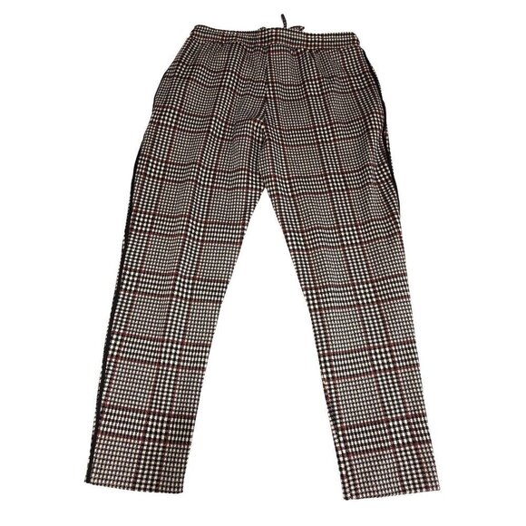 Anthropologie Plaid Pants Dickens Trousers Size S Pull On Black Red Menswear NEW - Picture 4 of 12